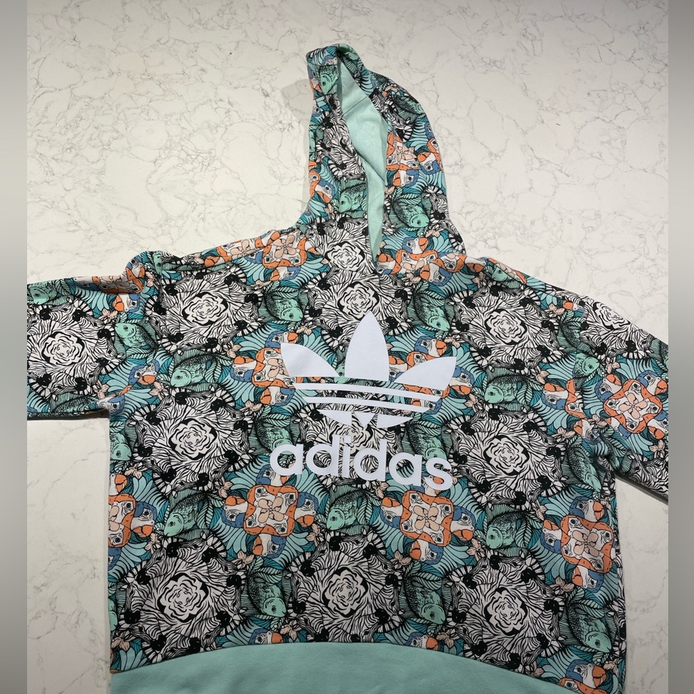 Big Girls Cropped Zoo-Print Hoodie